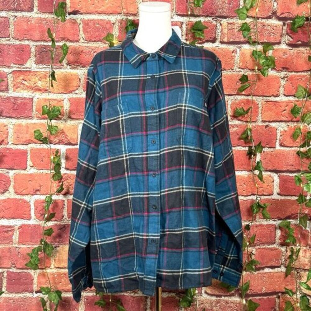 Sturgis Motorcycles Women's Size 2XL Blue Red Davenport Flannel 100% Cotton NWT
